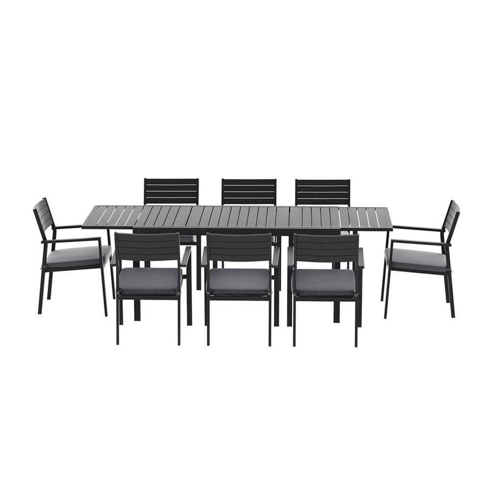 Gardeon Outdoor Dining Set 9PCS Aluminum Extendable Table Chairs Patio Furniture