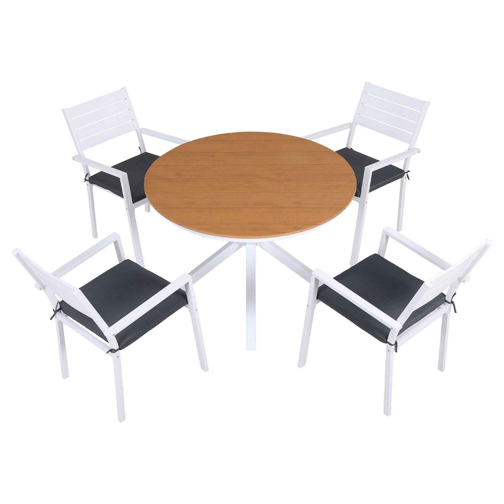 Gardeon Outdoor Dining Set 5 Piece Aluminum WPC Tabletop Patio Furniture