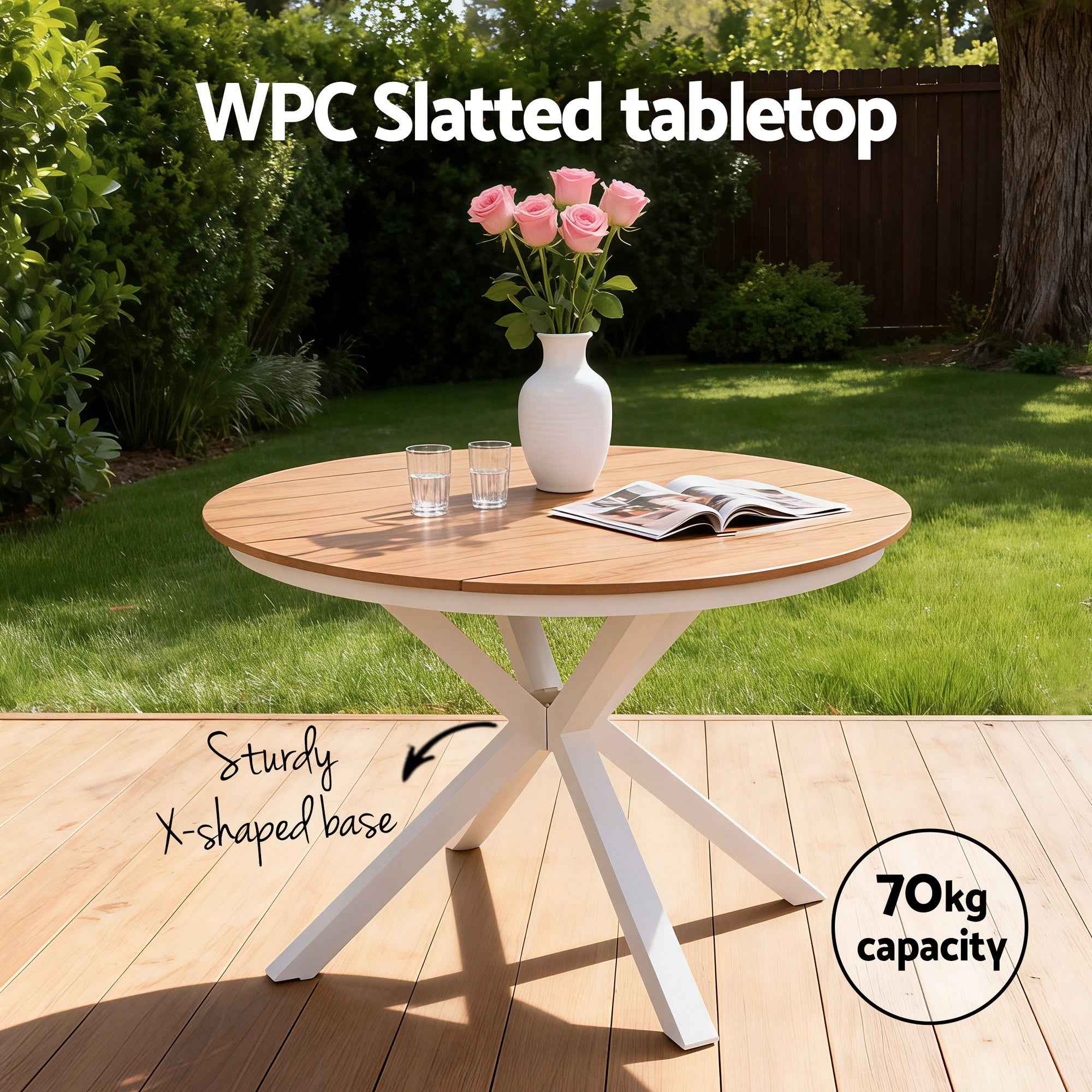 Gardeon Outdoor Dining Set 5 Piece Aluminum WPC Tabletop Patio Furniture