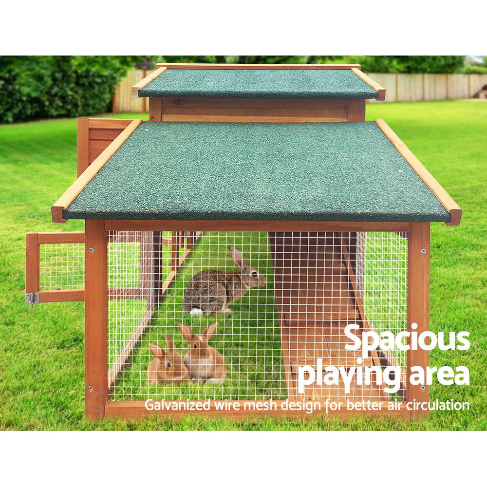 i.Pet Chicken Coop Rabbit Hutch 169cm x 52cm x 72cm Large House Outdoor Wooden Run Cage