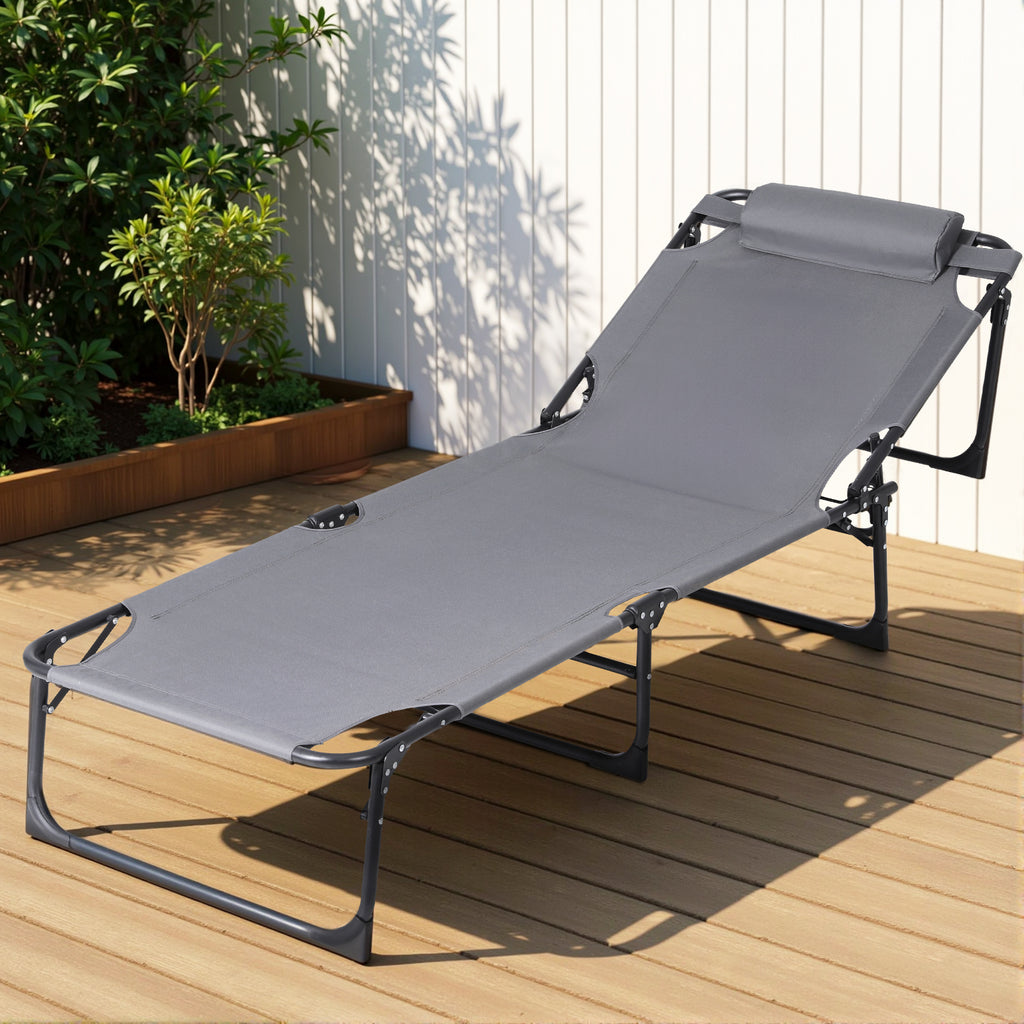 Gardeon Sun Lounger Folding Lounge Beach Chair Patio Outdoor Furniture
