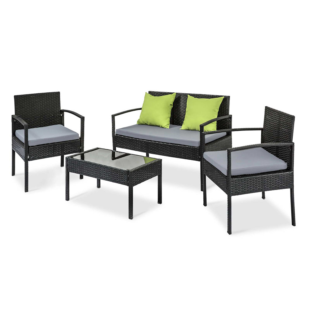 Conjunto de sofás de exterior Gardeon, mesa y sillas de mimbre, muebles de exterior