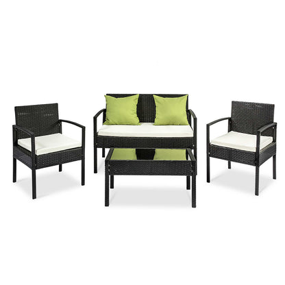 Conjunto de sofás de exterior Gardeon, mesa y sillas de mimbre, muebles de exterior