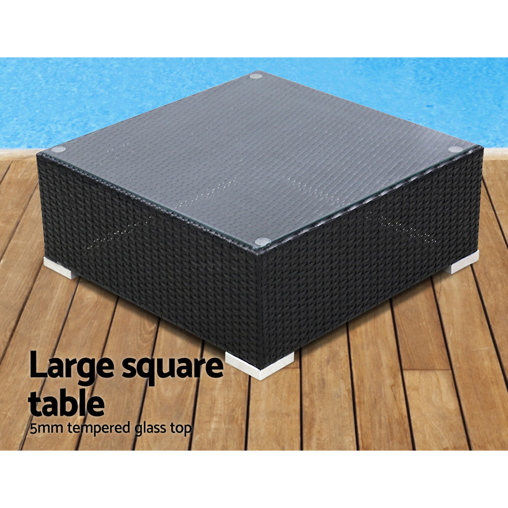 Conjunto de sofás de exterior de 7 piezas Gardeon, funda de mimbre para sofá tipo lounge