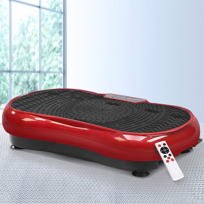 Plataforma para máquina vibratoria Everfit con cuerda de resistencia para fitness en casa, color rojo oscuro