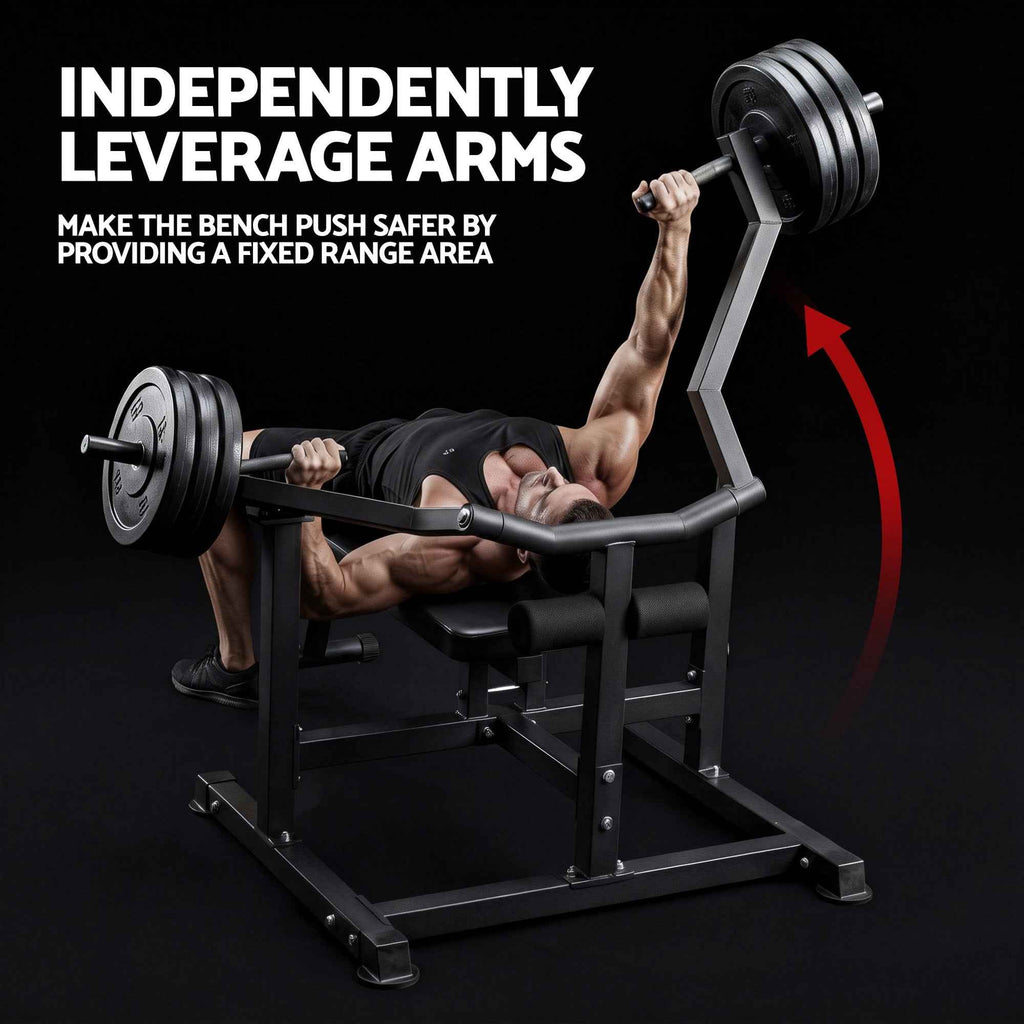 Everfit Chest Press Machine Home Gym Equipment Folding Workout Bench with Independent Arms Black