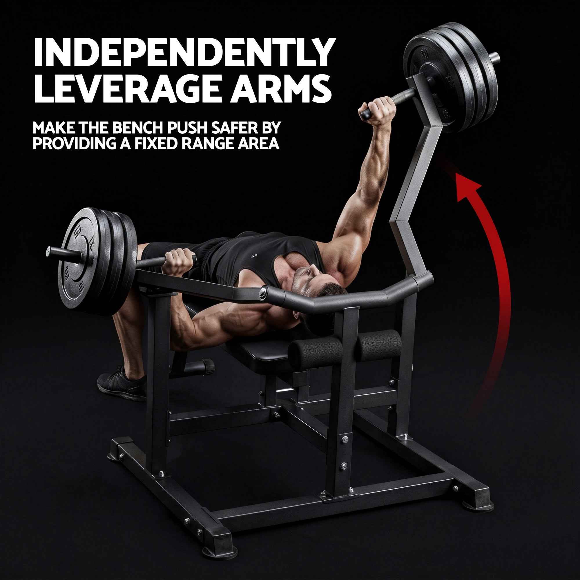 Everfit Chest Press Machine Home Gym Equipment Folding Workout Bench with Independent Arms Black