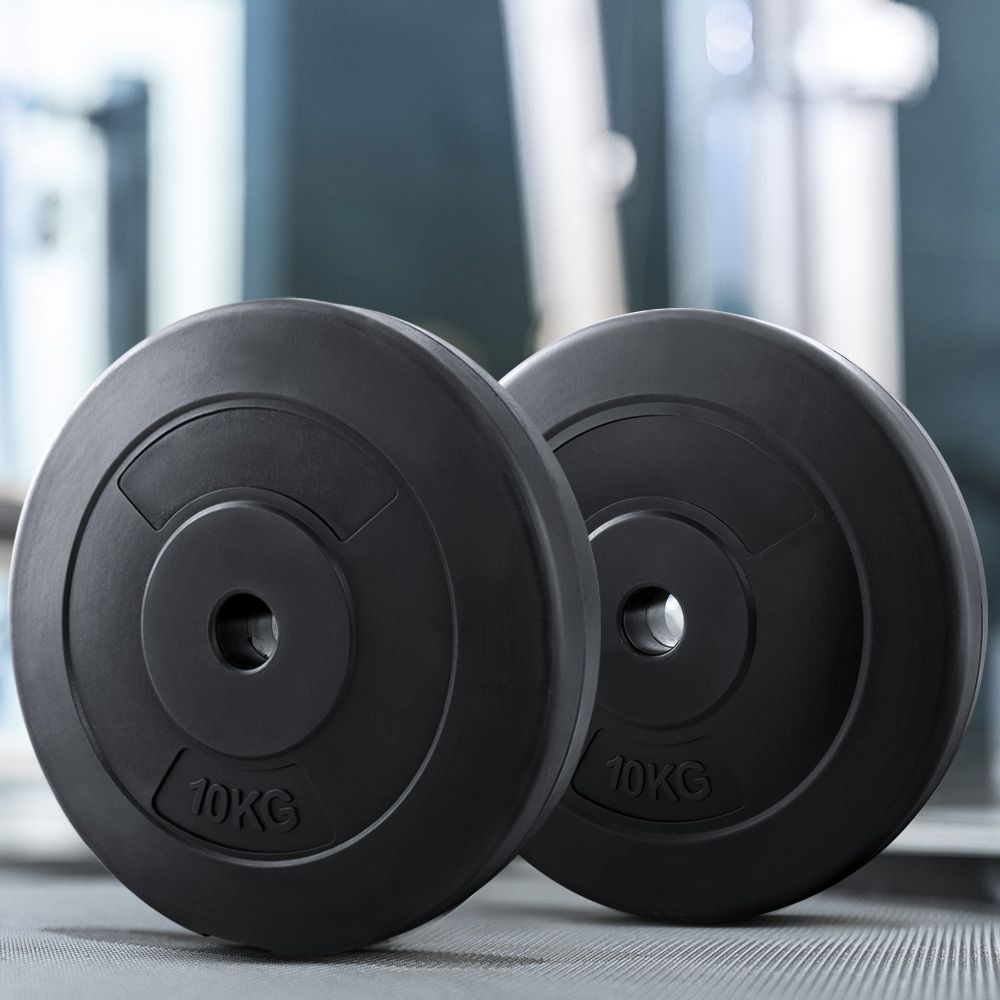 Discos de pesas Everfit estándar 2X 10 kg Discos de pesas con barra para levantamiento de pesas
