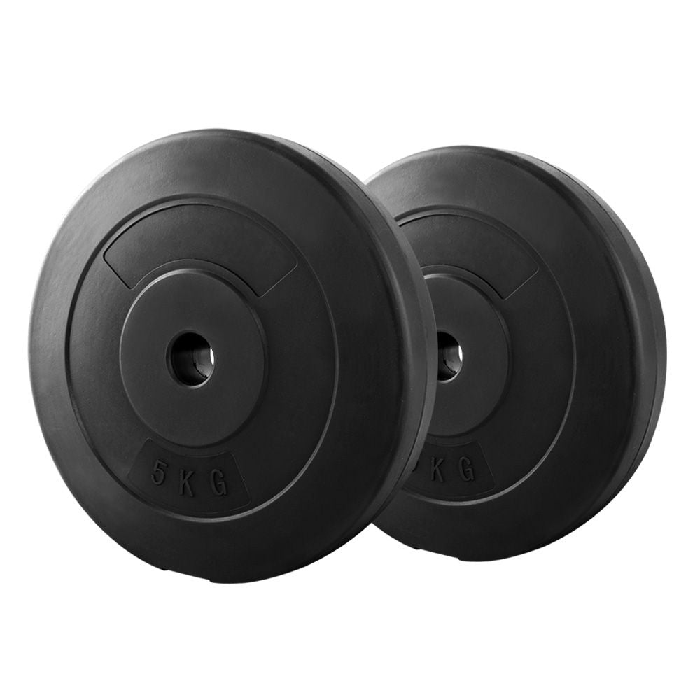 Discos de pesas Everfit estándar 2X 5 kg Discos de pesas con barra para levantamiento de pesas