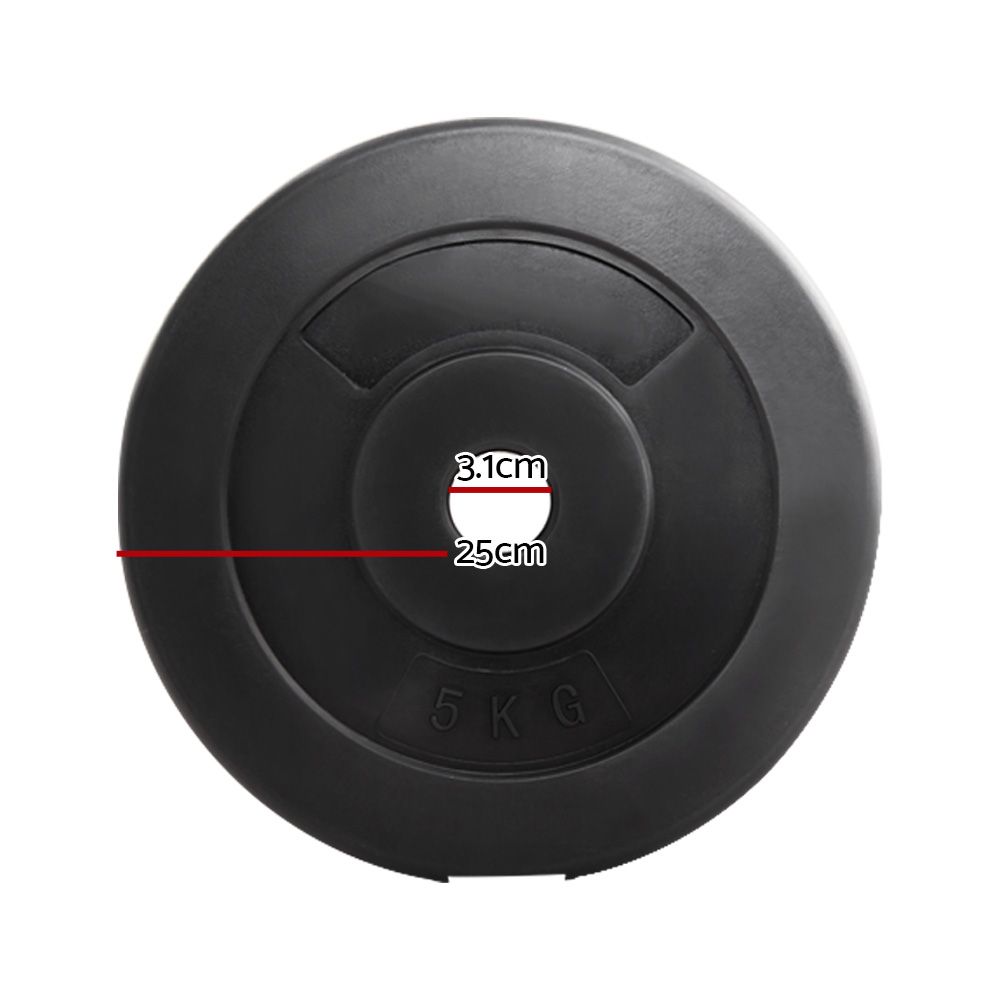 Discos de pesas Everfit estándar 2X 5 kg Discos de pesas con barra para levantamiento de pesas