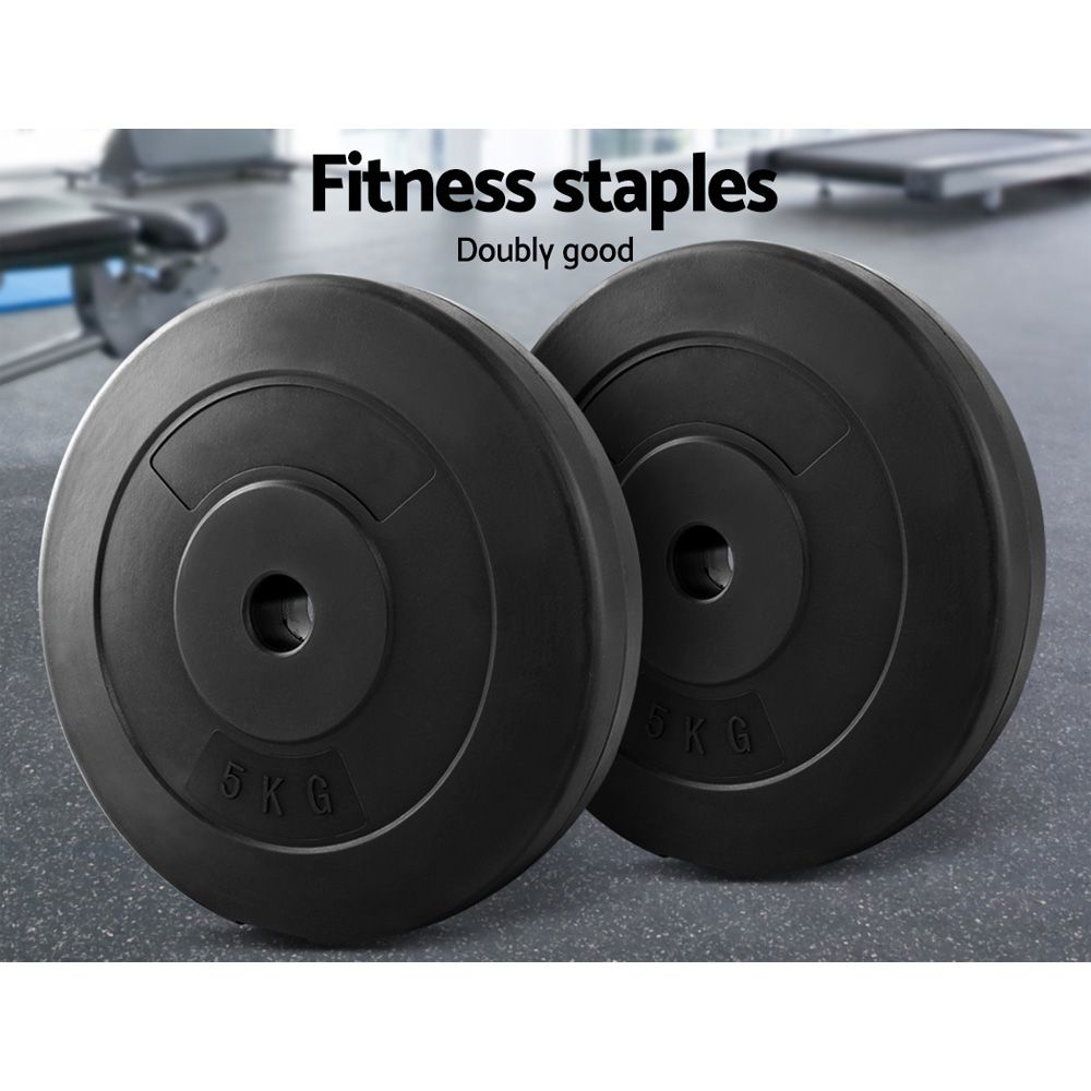 Discos de pesas Everfit estándar 2X 5 kg Discos de pesas con barra para levantamiento de pesas
