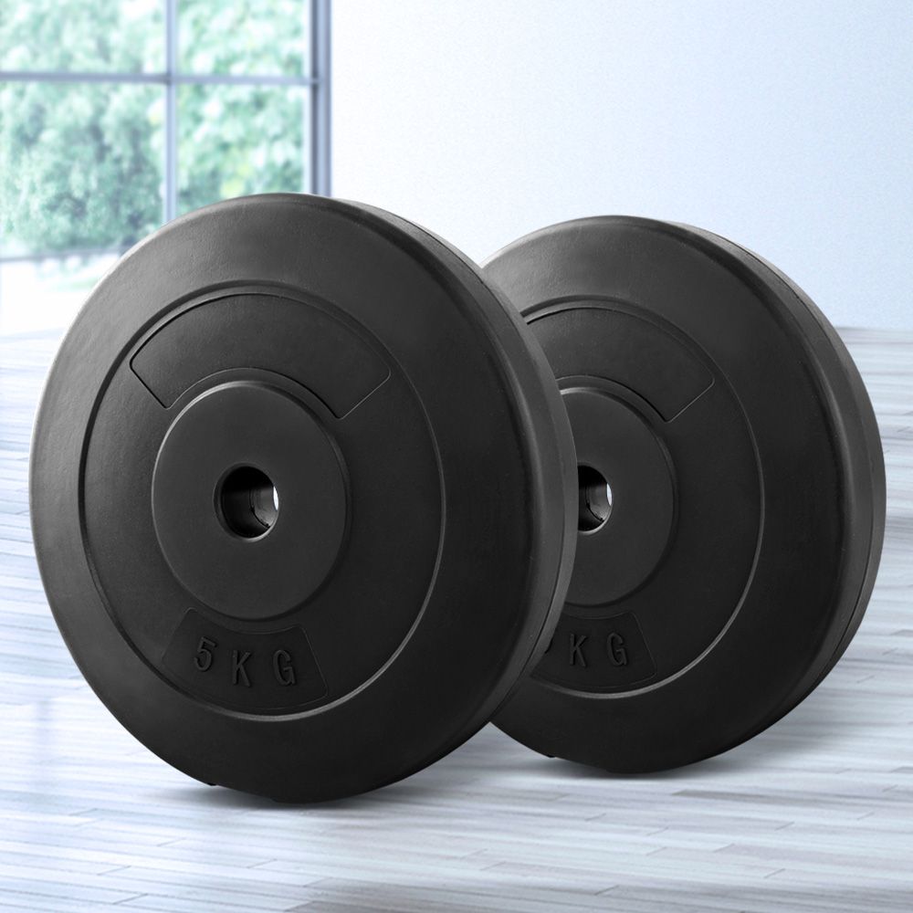 Discos de pesas Everfit estándar 2X 5 kg Discos de pesas con barra para levantamiento de pesas