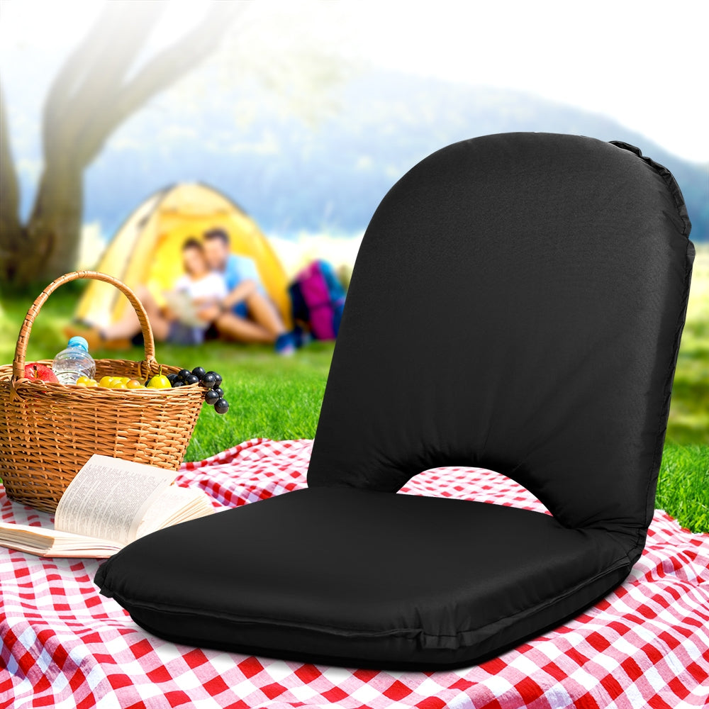 Artiss Floor Lounge Sofa Camping Chair Black - YDS.com.au