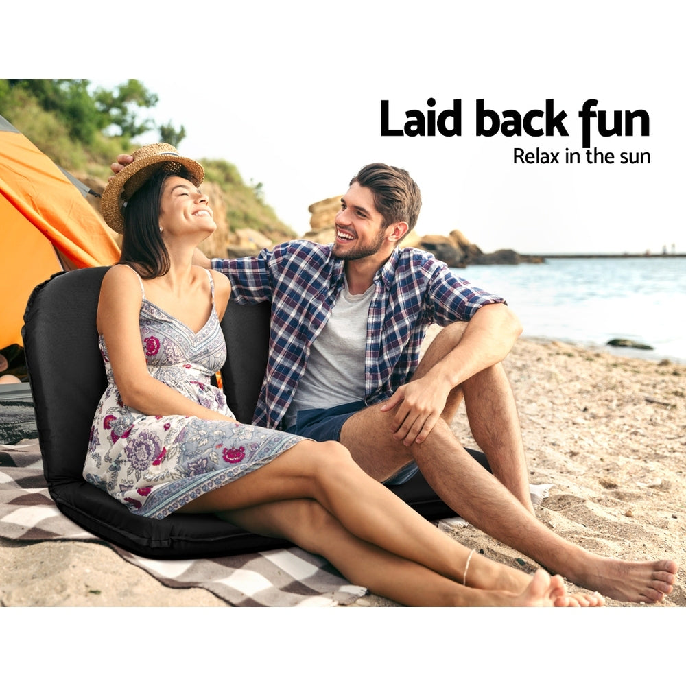 Artiss Floor Lounge Sofa Camping Chair Black - YDS.com.au