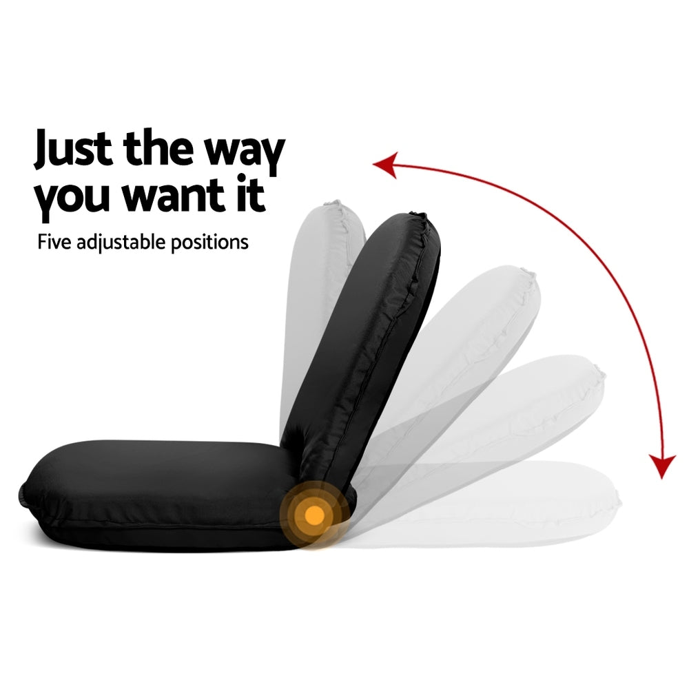 Artiss Floor Lounge Sofa Camping Chair Black - YDS.com.au