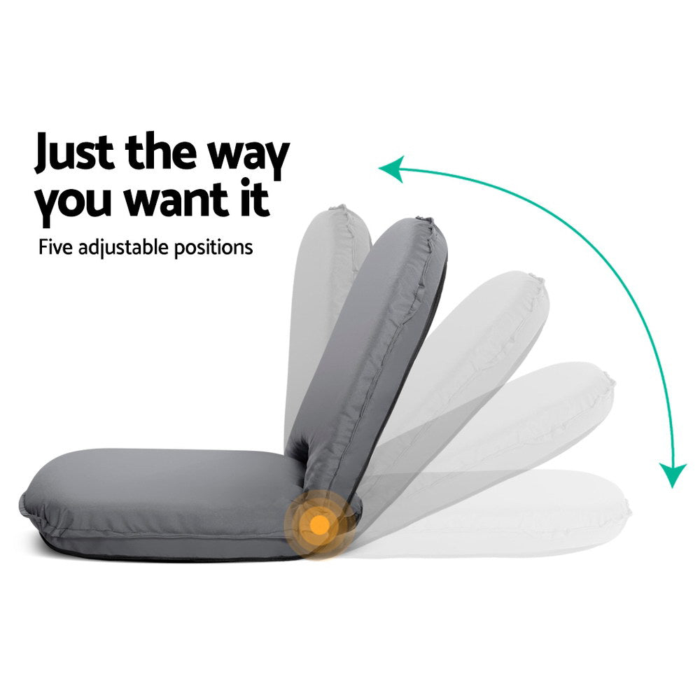 Artiss Floor Lounge Sofa Camping Chair Grey - YDS.com.au