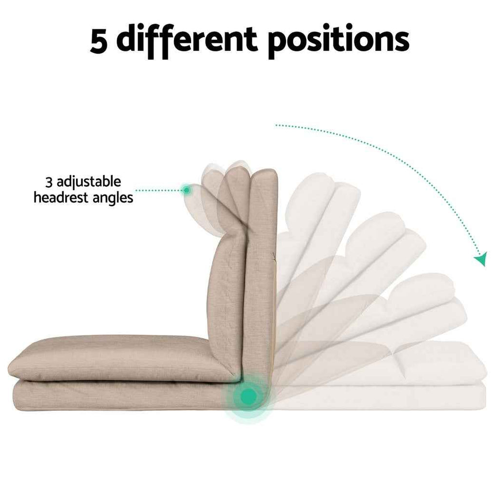 Artiss 4XFloor Chair Sofa Linen Beige