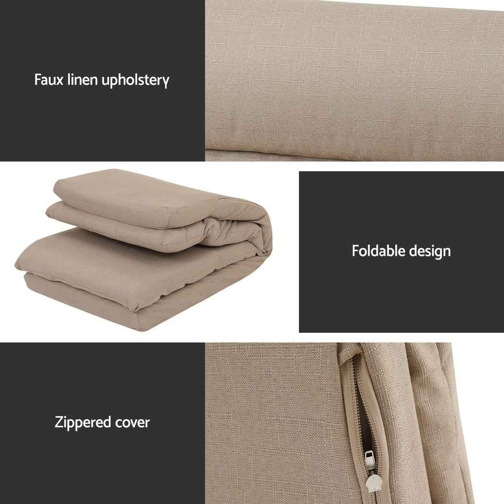 Artiss 4XFloor Chair Sofa Linen Beige