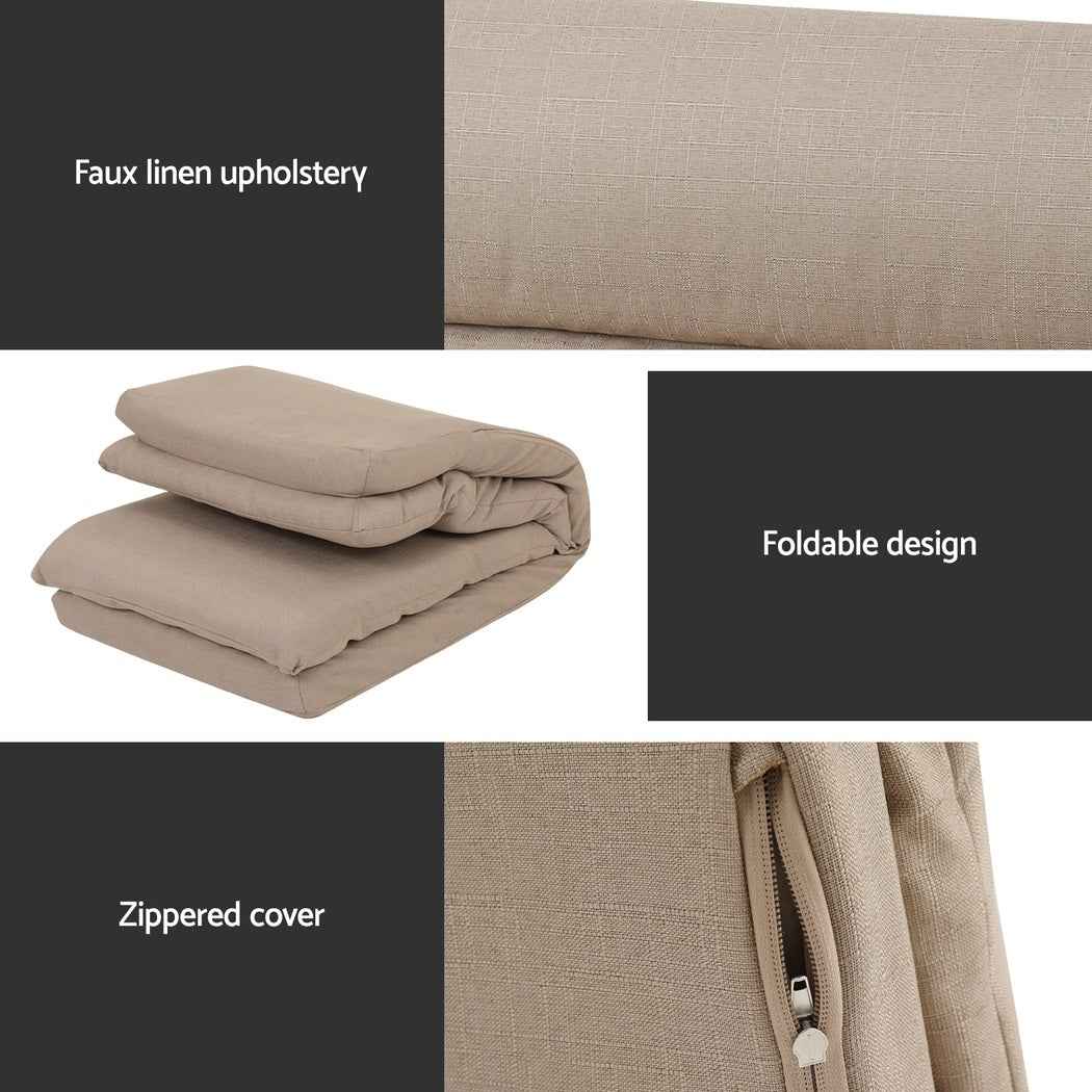 Artiss 4XFloor Chair Sofa Linen Beige