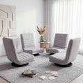 Artiss 4PCS Swivel Floor Chair 360 Adjustable Foldable Lounge Seat Floor Sofa Chair Grey