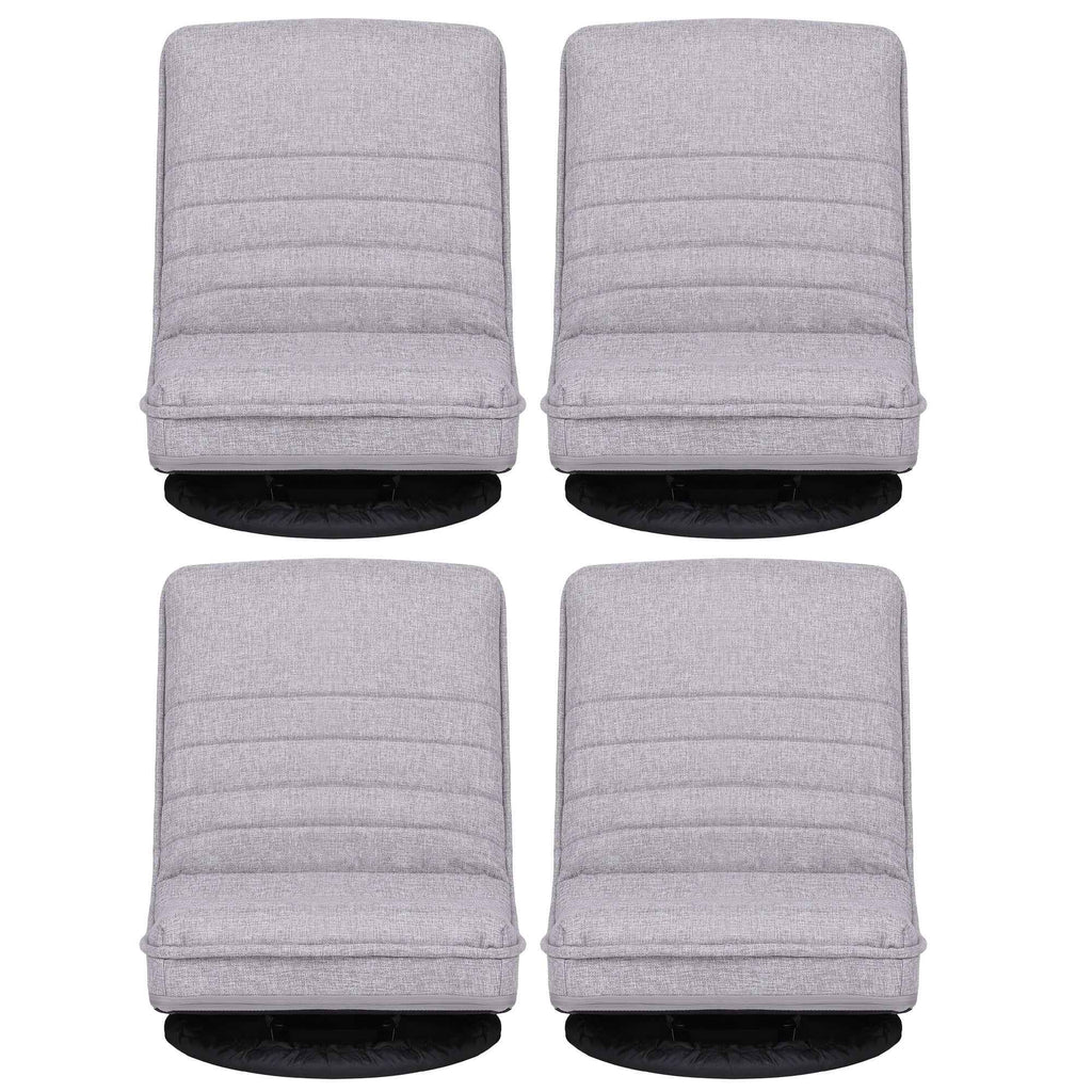 Artiss 4PCS Swivel Floor Chair 360 Adjustable Foldable Lounge Seat Floor Sofa Chair Grey