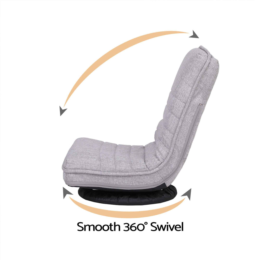 Artiss 4PCS Swivel Floor Chair 360 Adjustable Foldable Lounge Seat Floor Sofa Chair Grey