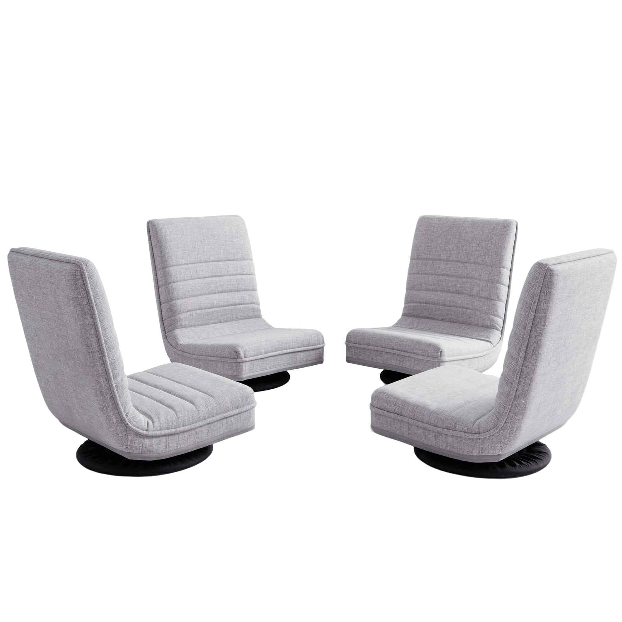 Artiss 4PCS Swivel Floor Chair 360 Adjustable Foldable Lounge Seat Floor Sofa Chair Grey