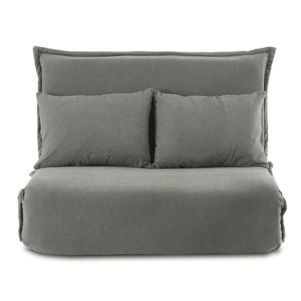 Artiss Floor Lounge Sofa Bed Foldable 2 Seater Grey