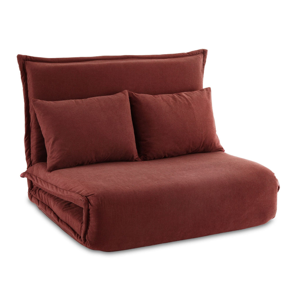 Artiss Floor Lounge Sofa Bed Foldable 2 Seater Orange