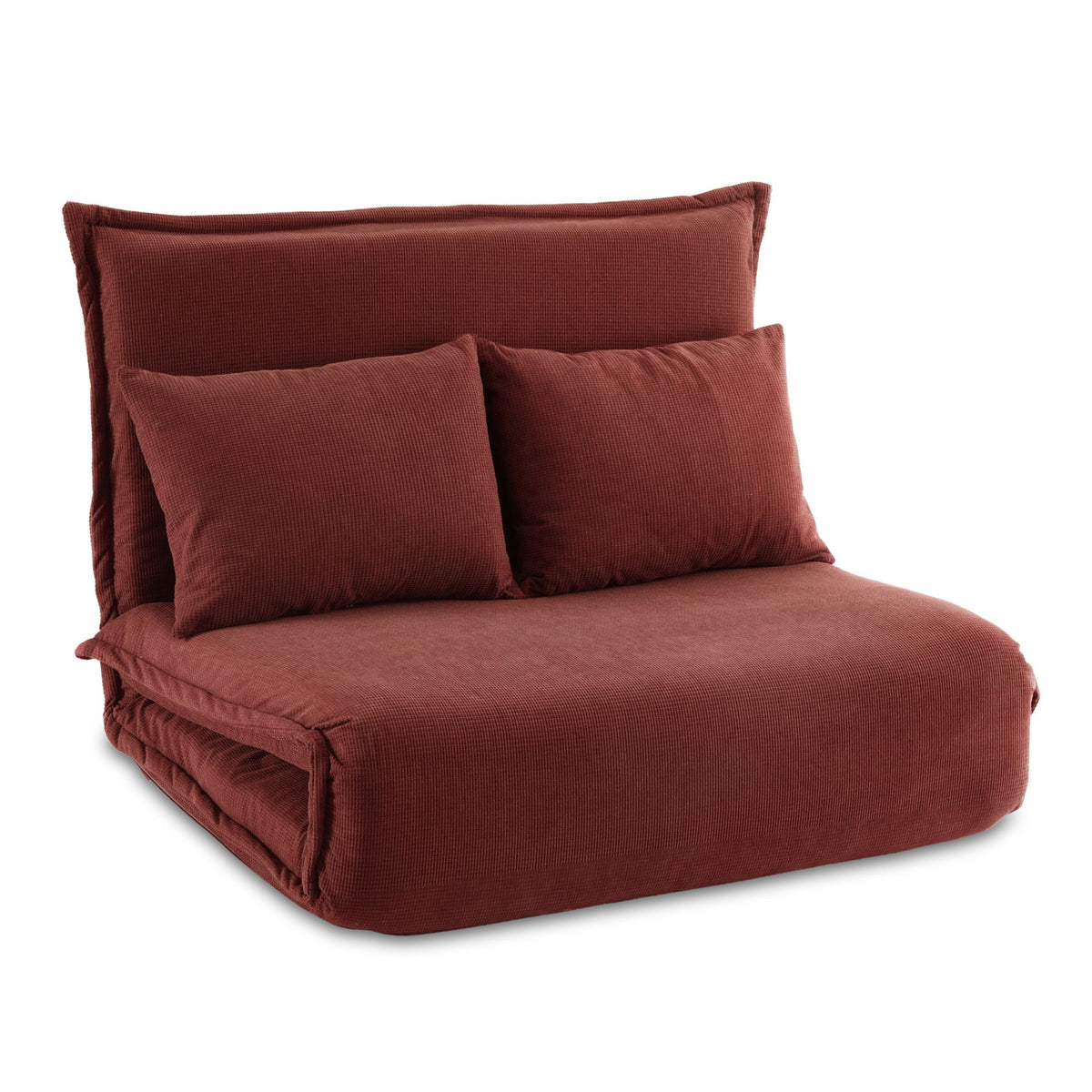 Artiss Floor Lounge Sofa Bed Foldable 2 Seater Orange