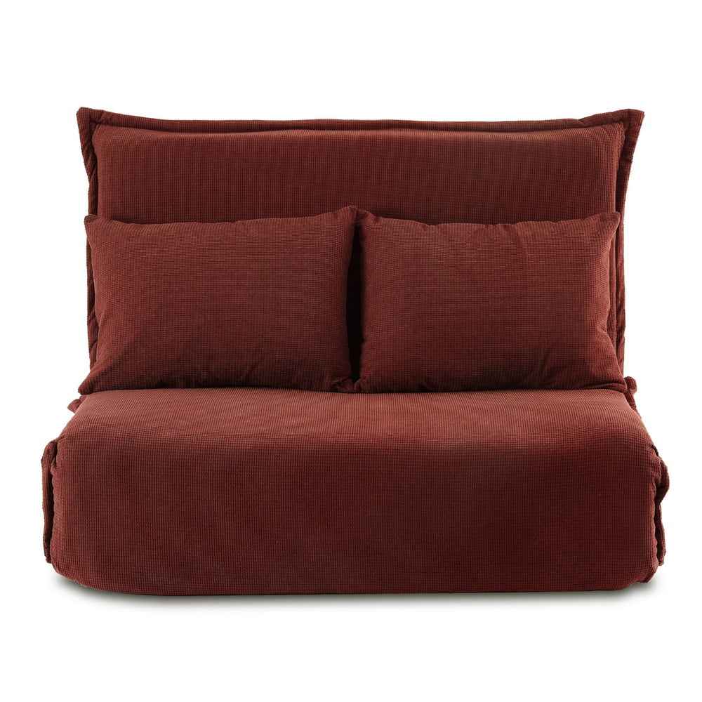 Artiss Floor Lounge Sofa Bed Foldable 2 Seater Orange