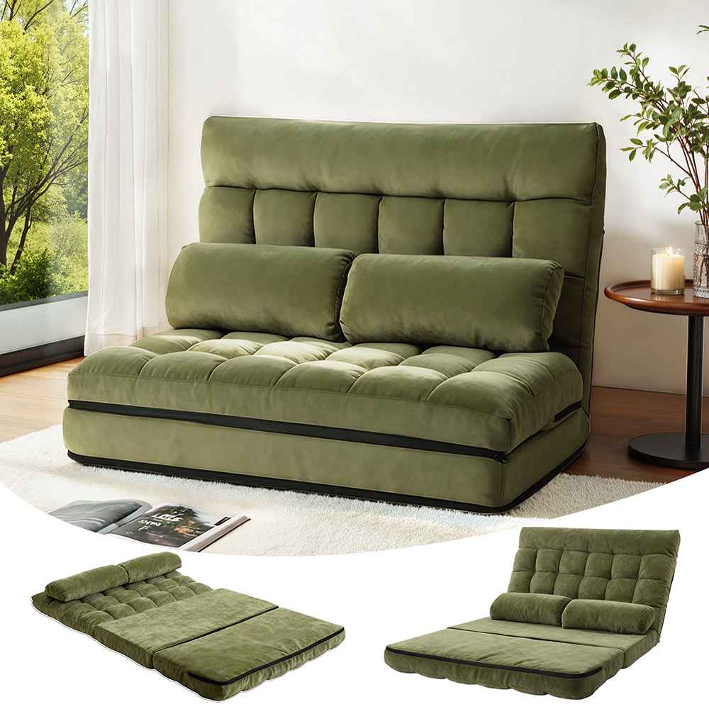ArtissLounge Sofa Bed 2 seater Green Fabric