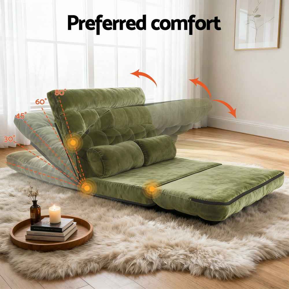 ArtissLounge Sofa Bed 2 seater Green Fabric