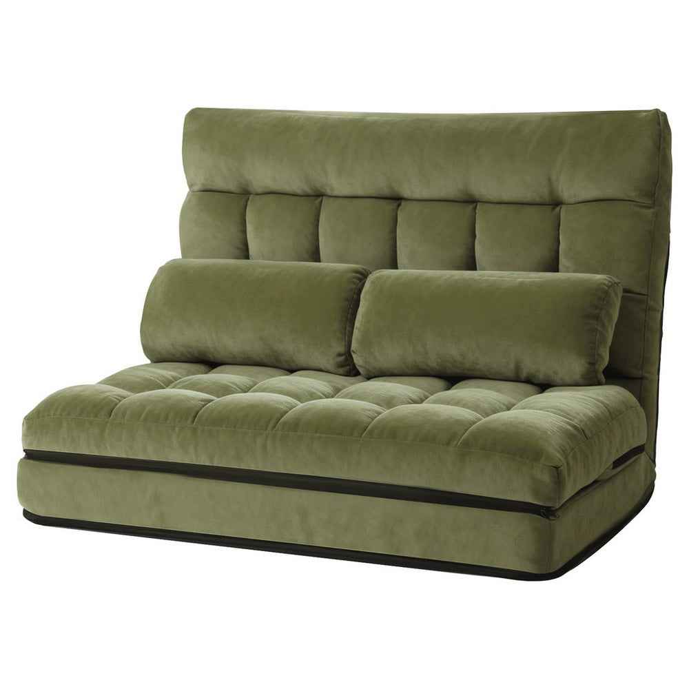 ArtissLounge Sofa Bed 2 seater Green Fabric