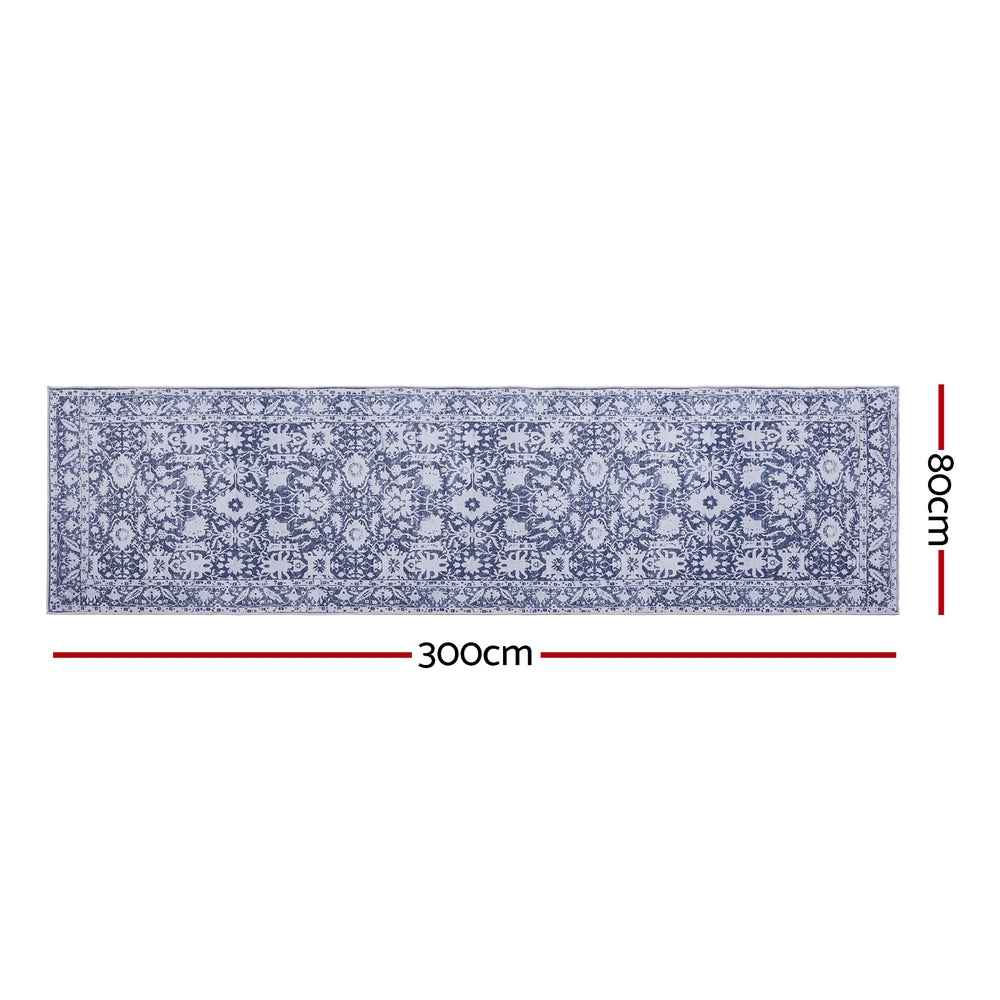 Artiss Hallway Runner Rug 80X300cm Soft Velvet Washable Modern Kitchen Mat