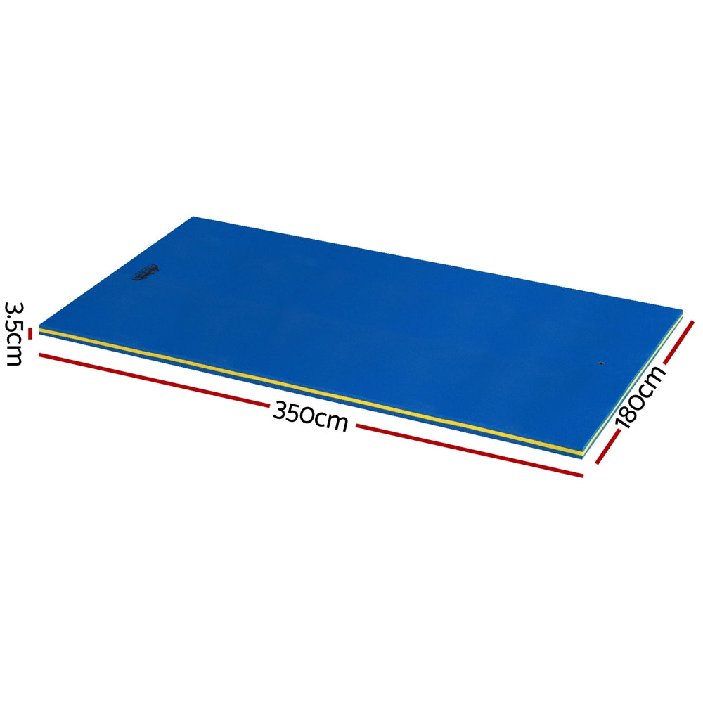 Plataforma flotante para piscina de espuma Weisshorn de 3,5 x 1,8 m, color azul