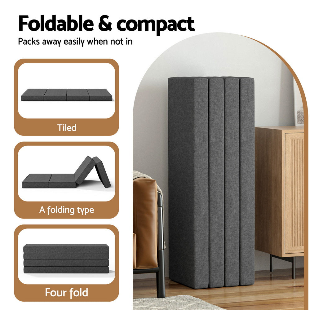 Giselle Bedding Foldable Mattress Folding Foam Mattresses Portable Mat Queen - YDS.com.au