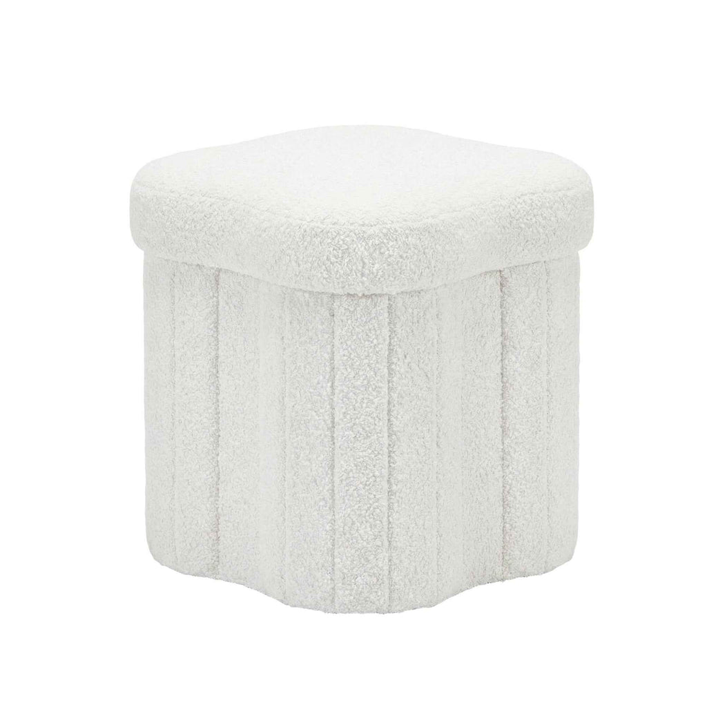 Artiss Storage Ottoman Foot Stool Foldable White