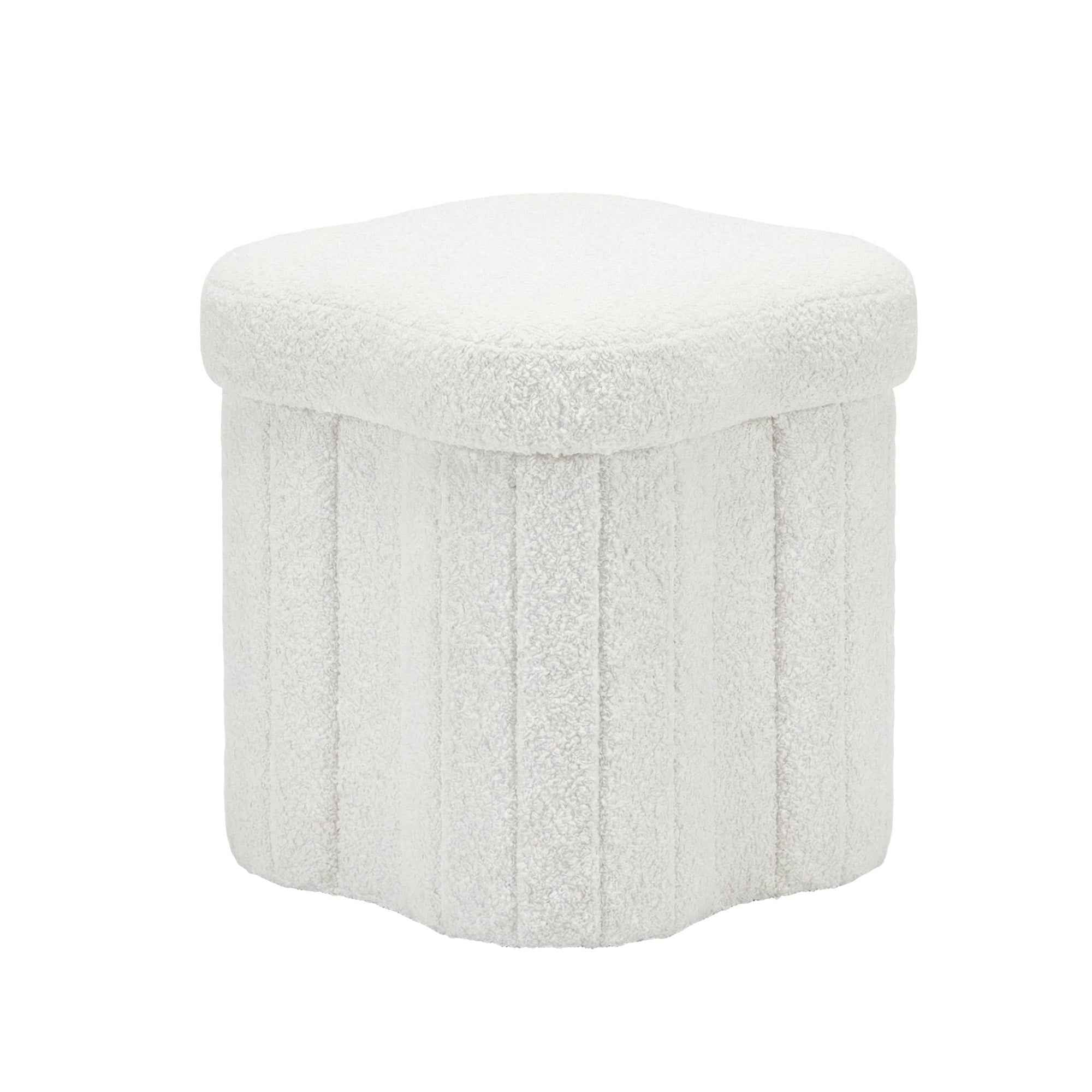Artiss Storage Ottoman Foot Stool Foldable White
