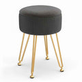 Artiss Ottoman Storage Foot Stool Vanity Velvet Round Grey
