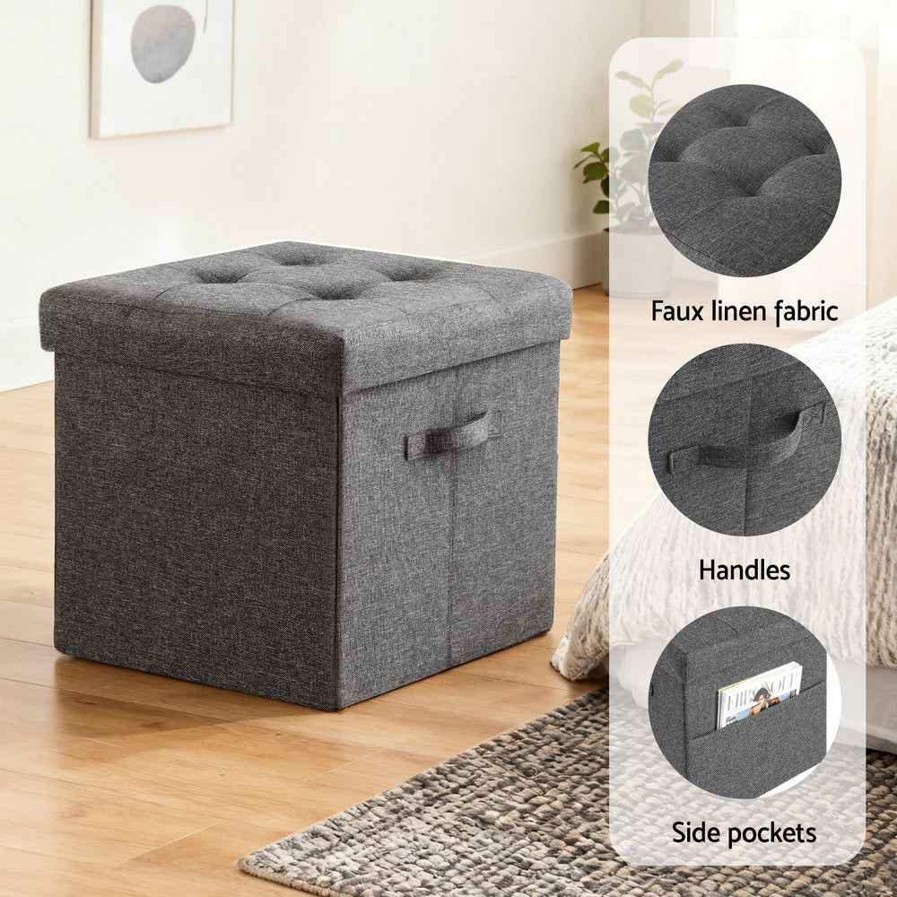 Artiss Storage Ottoman Rest Foot Stool Foldable