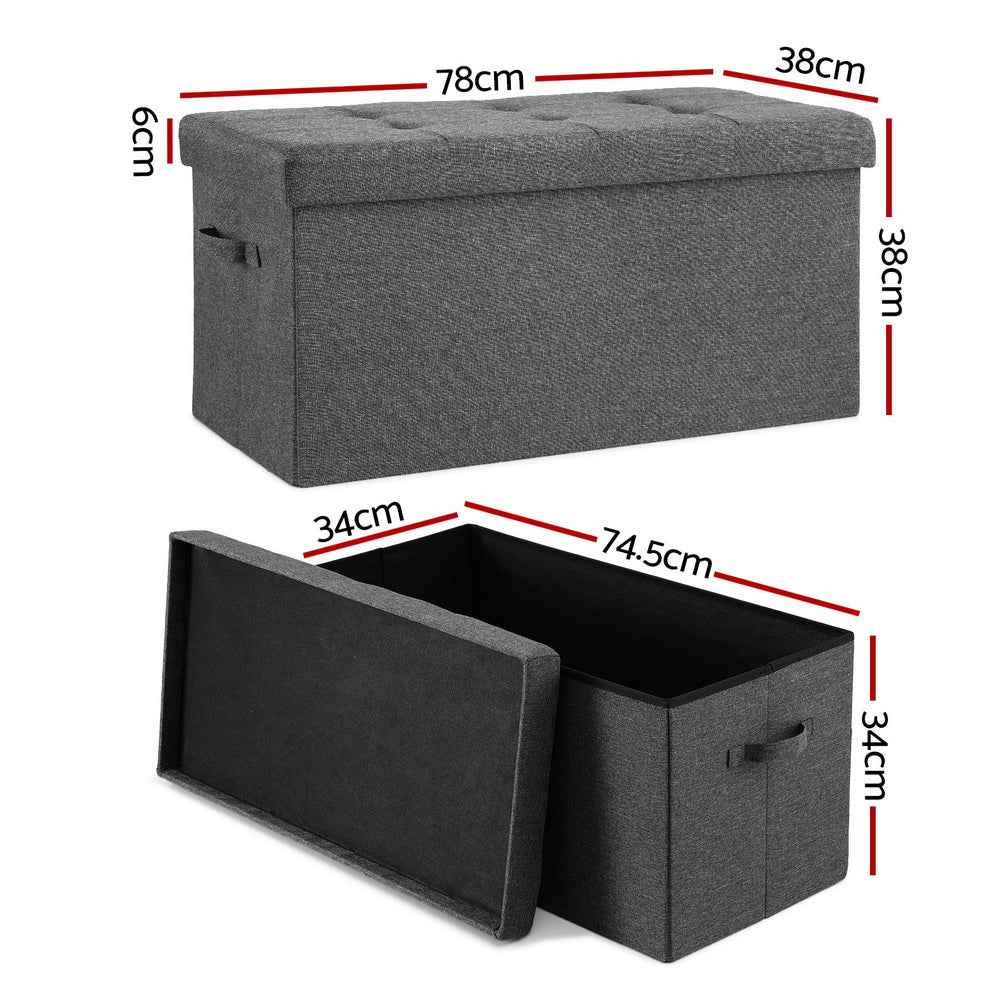Artiss Storage Ottoman Foot Stool Rest Foldable