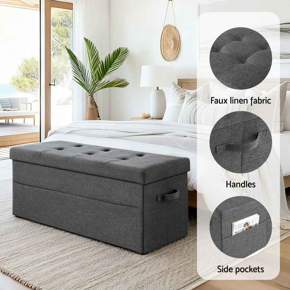 Artiss Storage Ottoman Foot Stool Rest Foldable