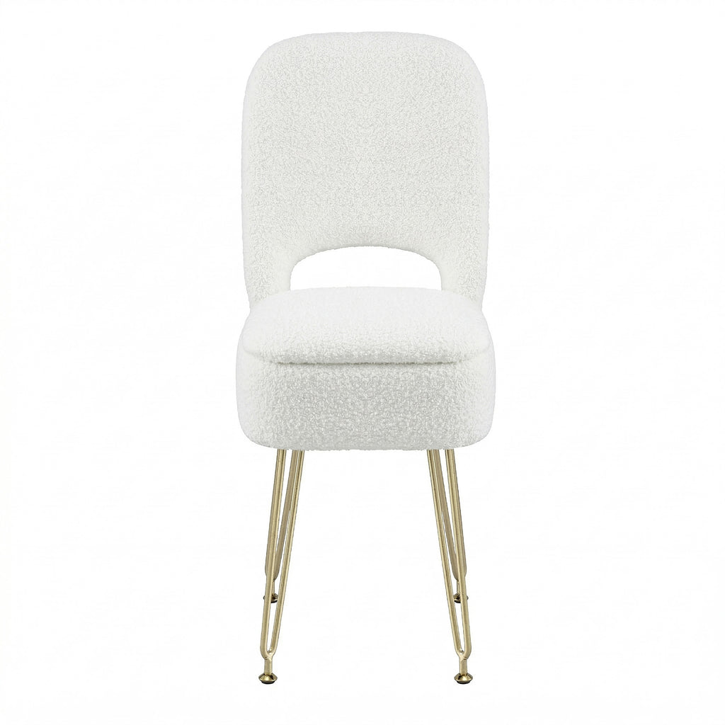 Artiss Storage Ottoman Vanity Stool Foot Stool Folding Back White