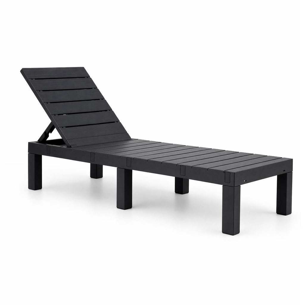 Gardeon Sun Lounge Outdoor Folding Recliner Patio Pool Beach Chair Slatted Black