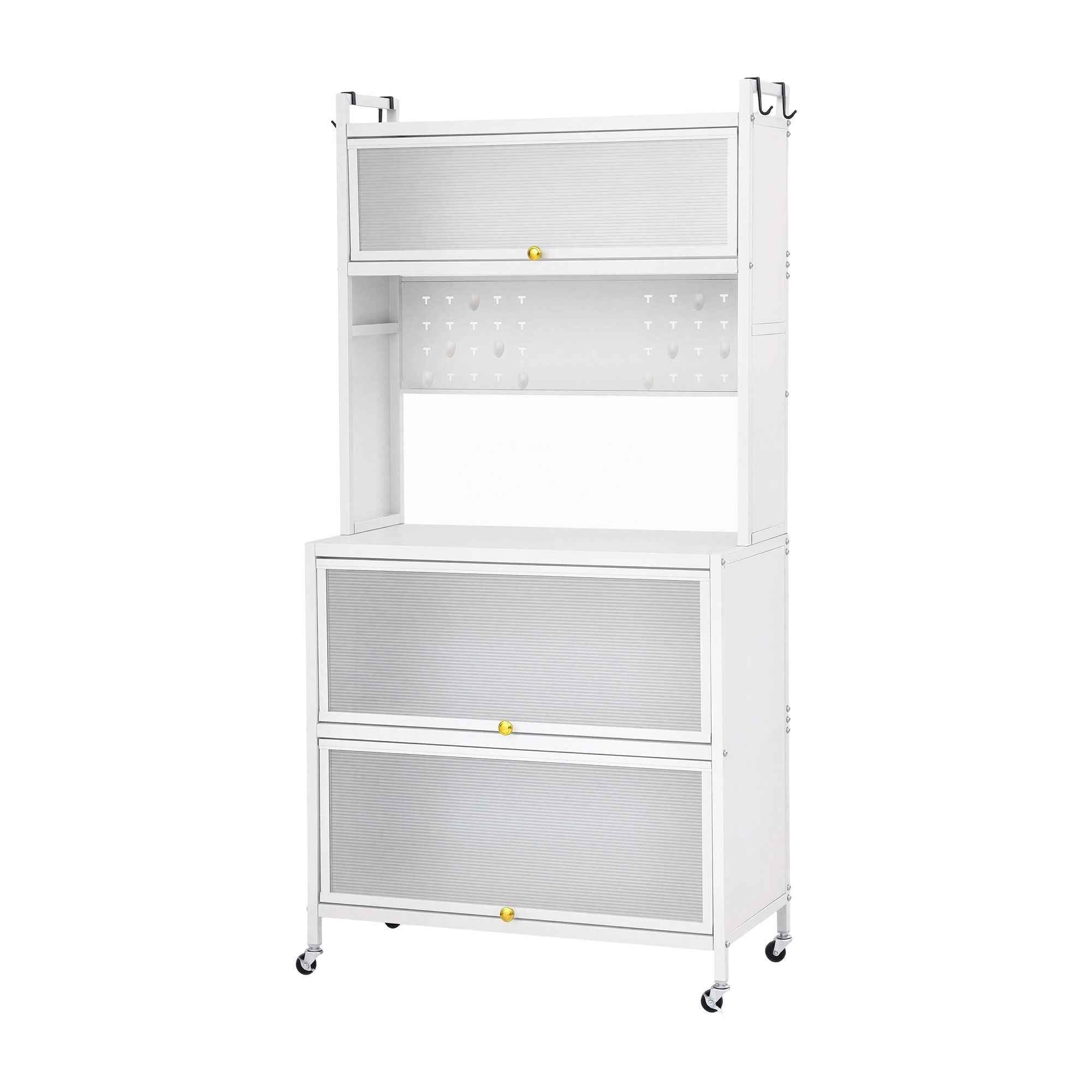 Artiss Kitchen Cabinet Storage Shelves Pegboard Cupboard Sideboard 80CMX164CM