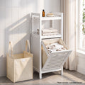 Artiss Bathroom Storage Cabinet Tilt Out Laundry Hamper Tall Organiser White