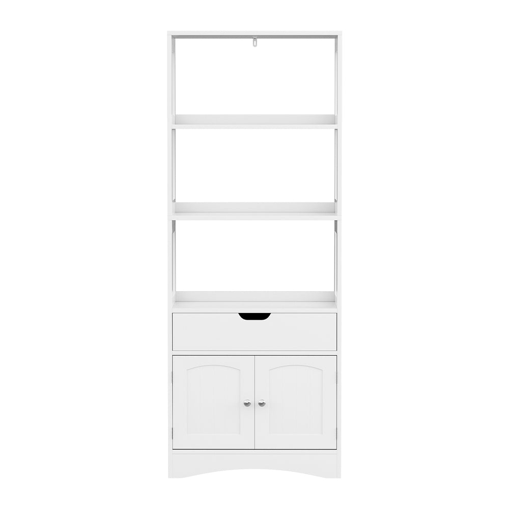 Mueble de baño Artiss con 2 cajones, 3 estantes abiertos y 2 puertas, color blanco