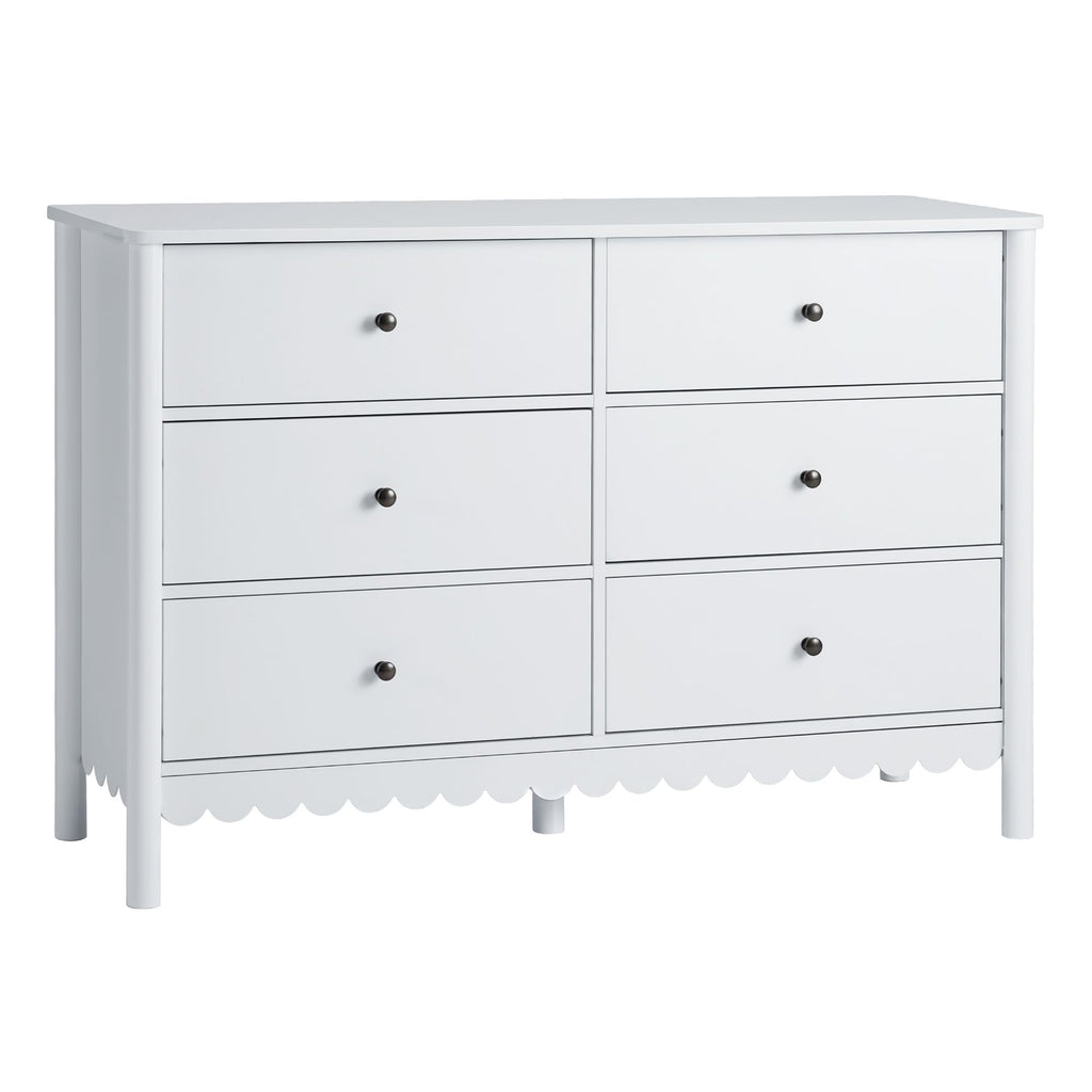 Artiss 6 Chest of Drawers Dresser Lowboy Curved Edge Scalloped White Bedroom