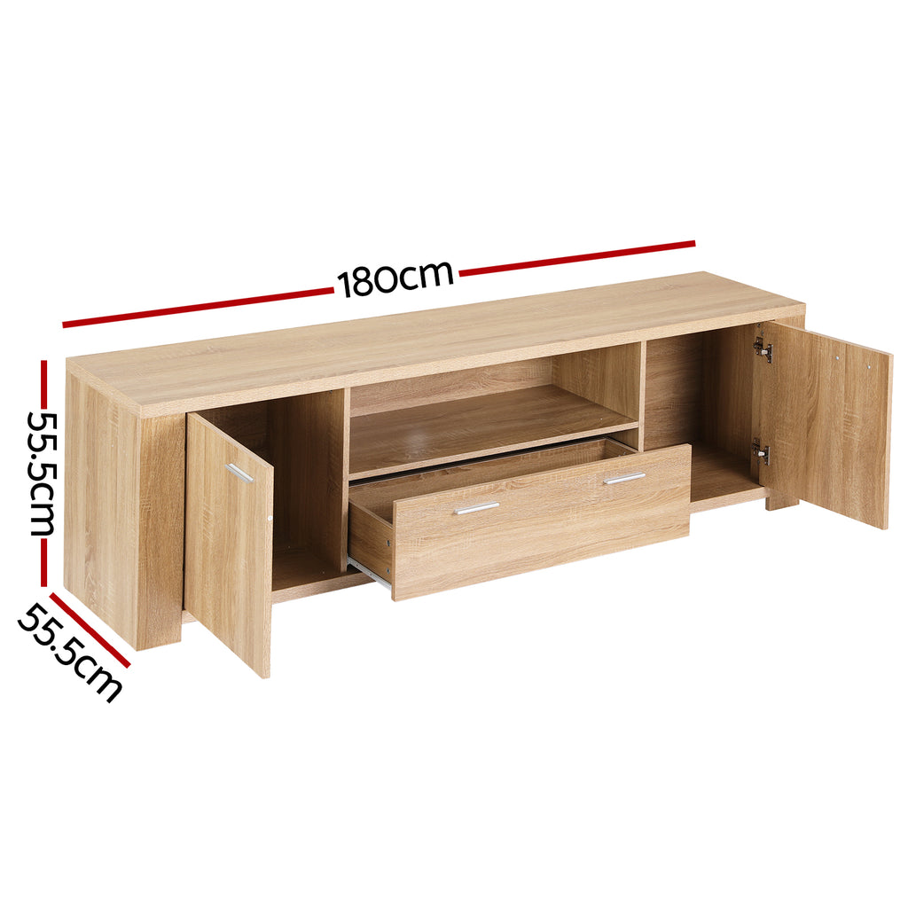 Artiss 180cm TV Unit Entertainment Unit Storage Drawer Cabinet Pine